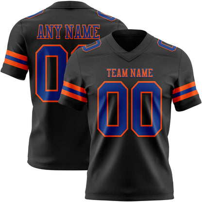 Custom Black Royal-Orange Mesh Authentic Football Jersey - Sky-Custom