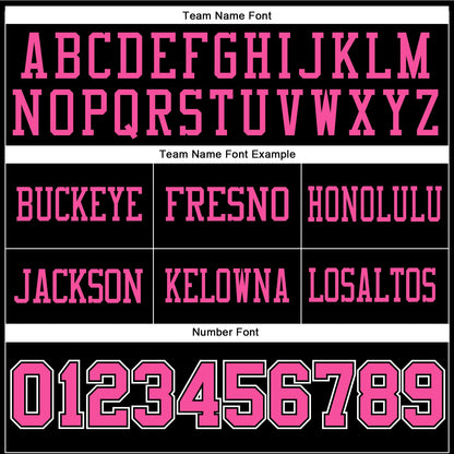 Custom Black Pink-White Mesh Authentic Football Jersey - Sky-Custom