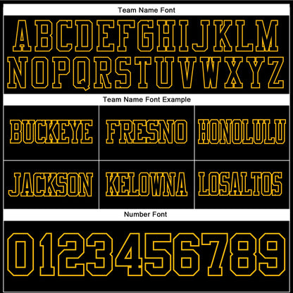 Custom Black Gold Mesh Authentic Football Jersey - Sky-Custom