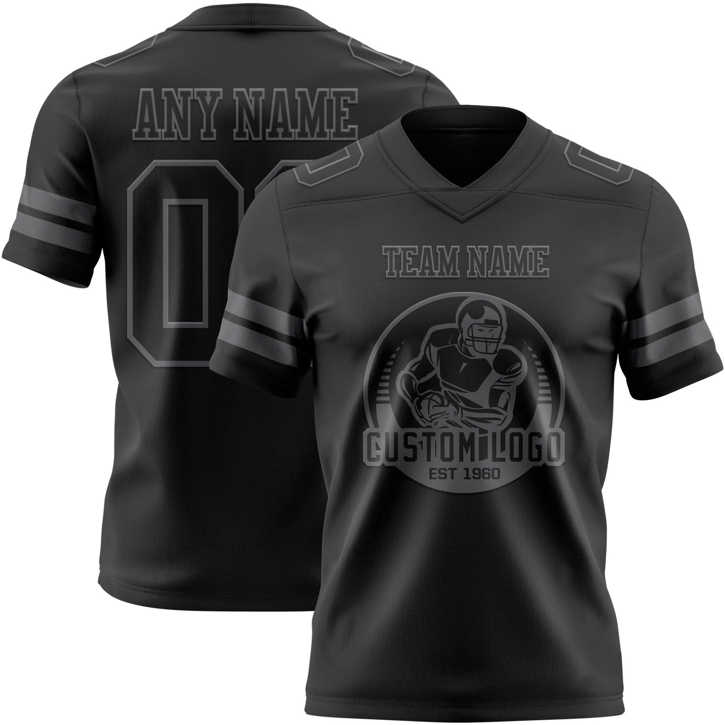 Custom Black Steel Gray Mesh Authentic Football Jersey - Sky-Custom