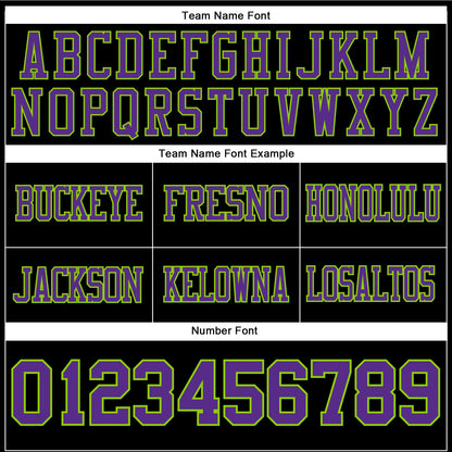 Custom Black Purple-Neon Green Mesh Authentic Football Jersey - Sky-Custom