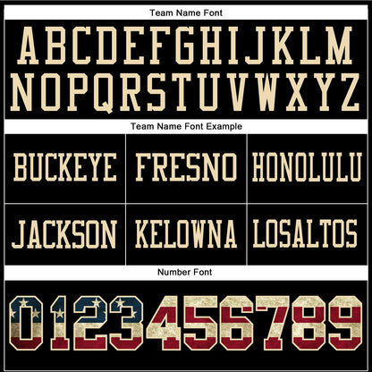 Custom Black Vintage USA Flag-Cream Mesh Authentic Football Jersey - Sky-Custom