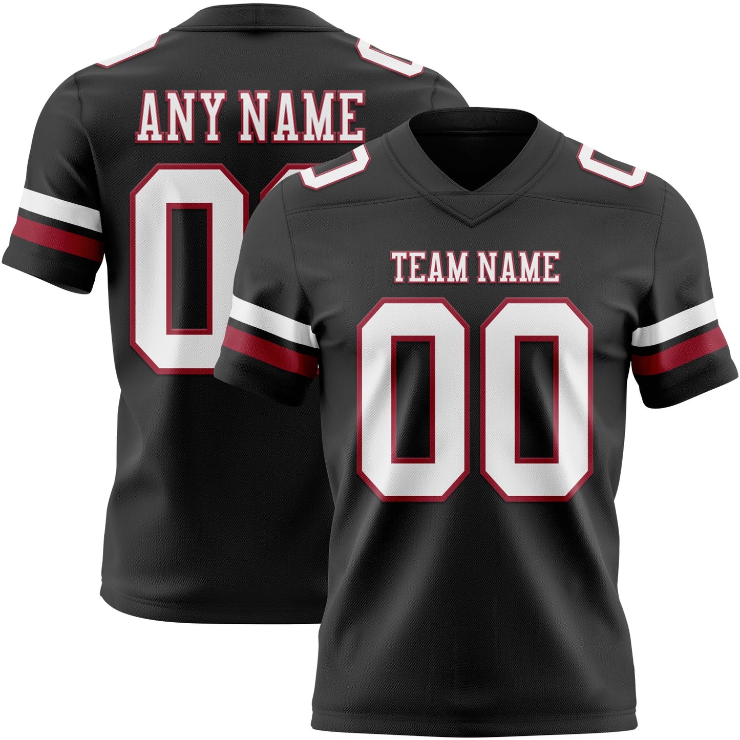 Custom Black White-Cardinal Mesh Authentic Football Jersey - Sky-Custom