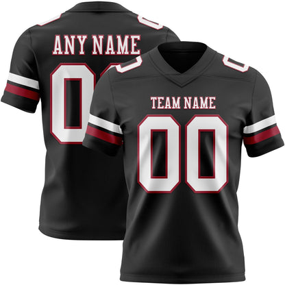 Custom Black White-Cardinal Mesh Authentic Football Jersey - Sky-Custom