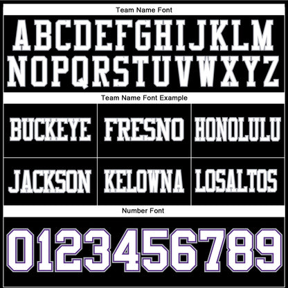 Custom Black White Purple-Gray Mesh Authentic Football Jersey - Sky-Custom