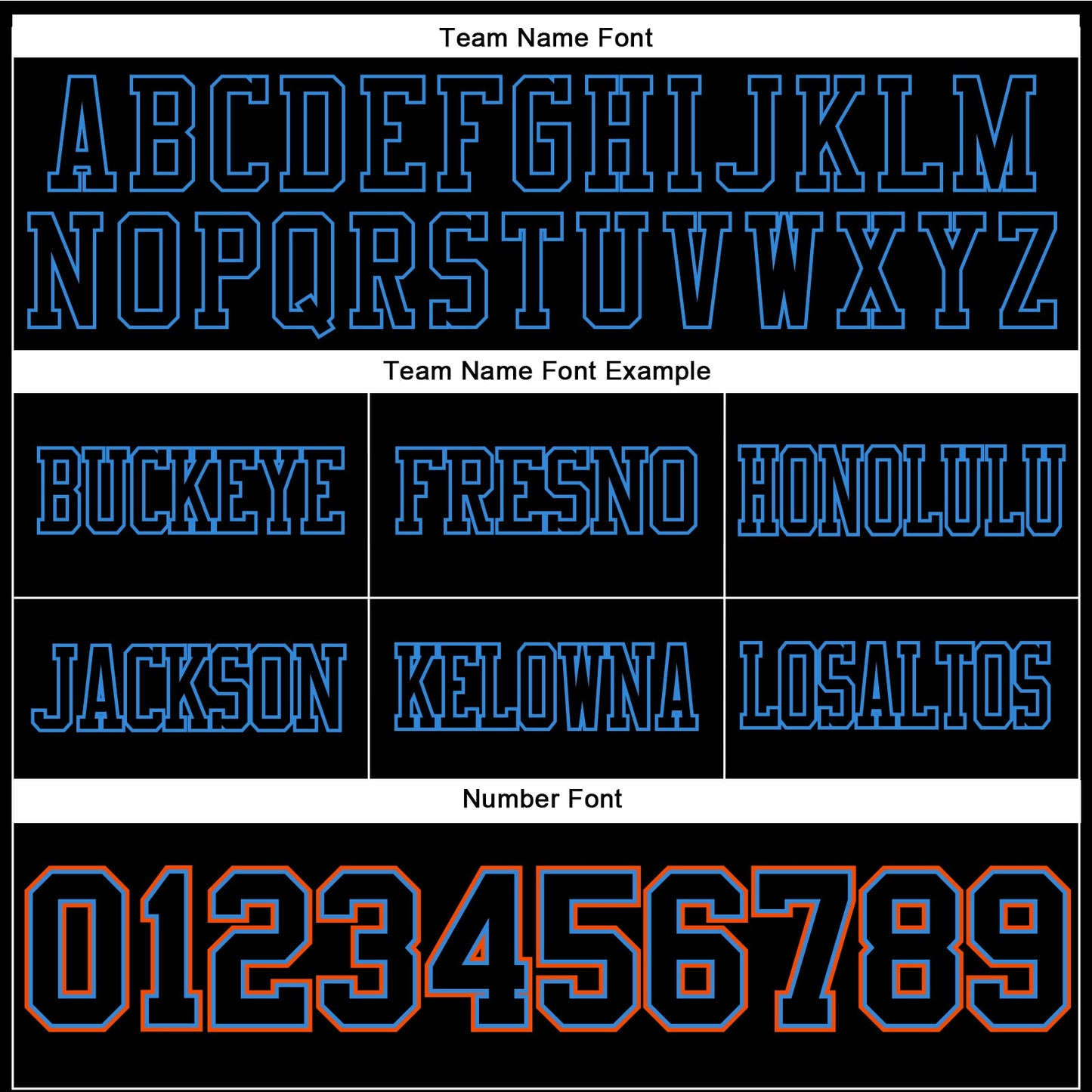 Custom Black Powder Blue-Orange Mesh Authentic Football Jersey - Sky-Custom