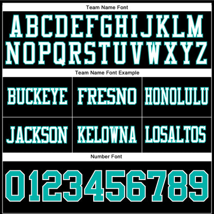 Custom Black Aqua-White Mesh Authentic Football Jersey - Sky-Custom