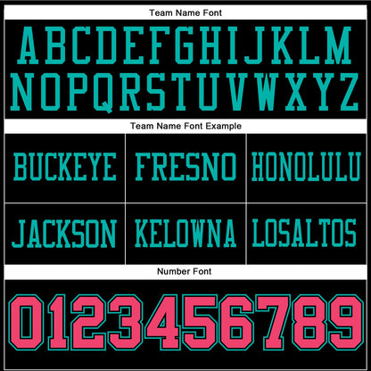 Custom Black Neon Pink-Aqua Mesh Authentic Football Jersey - Sky-Custom