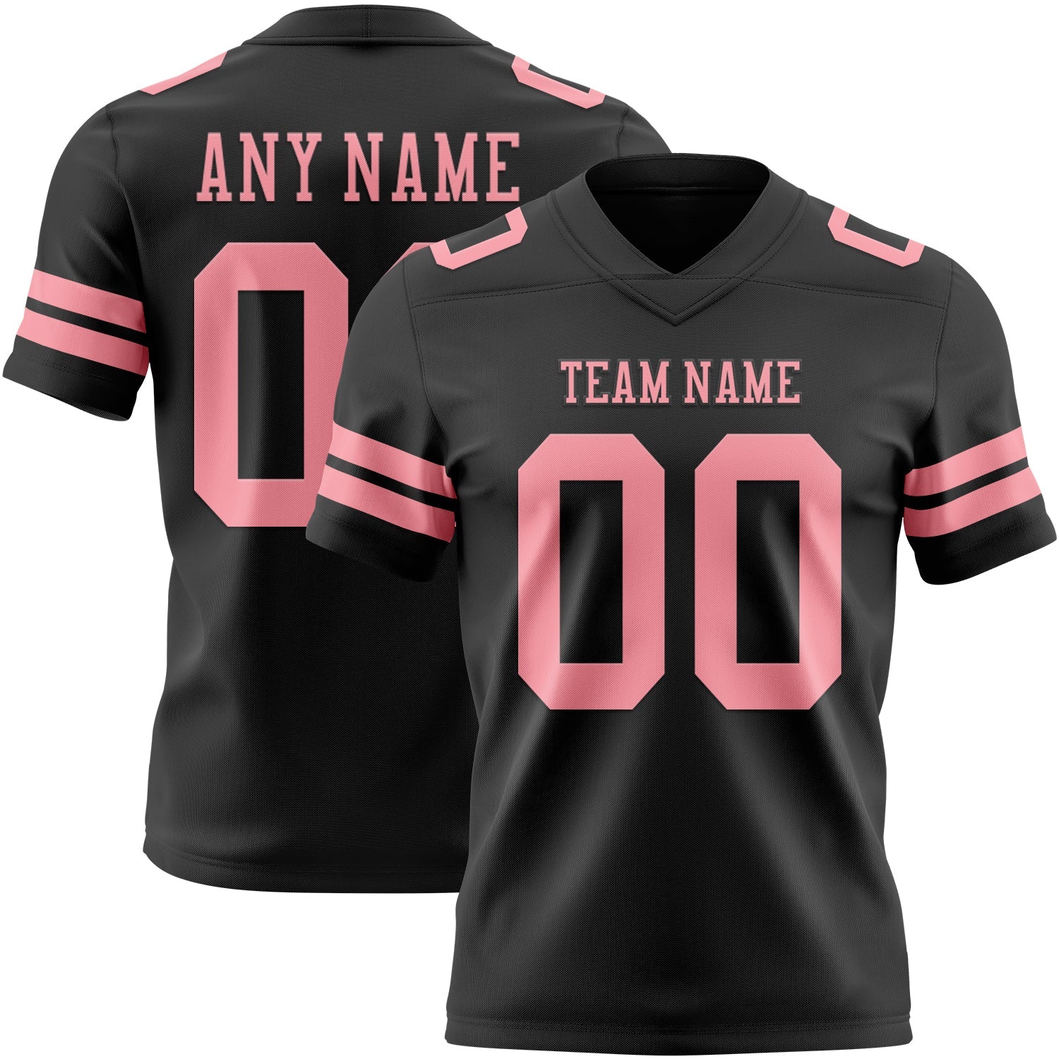 Custom Black Medium Pink Mesh Authentic Football Jersey - Sky-Custom