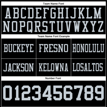 Custom Black Silver Mesh Authentic Football Jersey - Sky-Custom