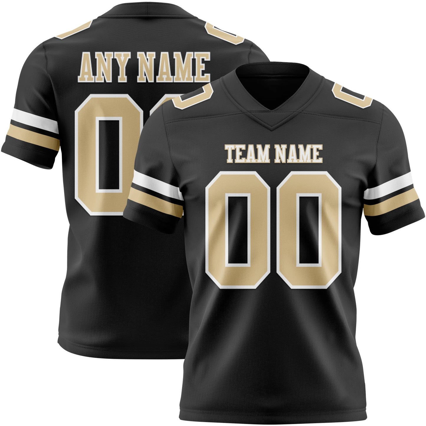 Custom Black Vegas Gold-White Mesh Authentic Football Jersey - Sky-Custom