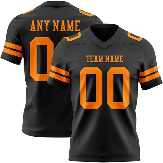 Custom Black Bay Orange Mesh Authentic Football Jersey - Sky-Custom