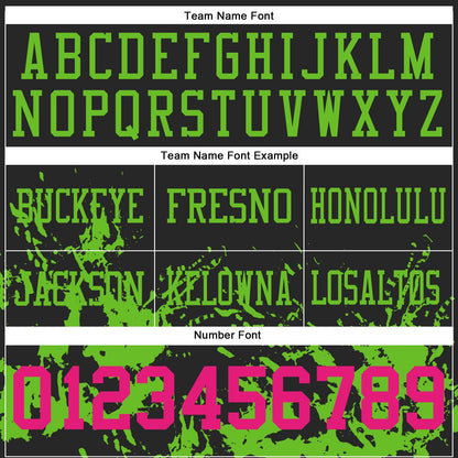 Custom Black Hot Pink-Aurora Green Splash Mesh Authentic Football Jersey - Sky-Custom