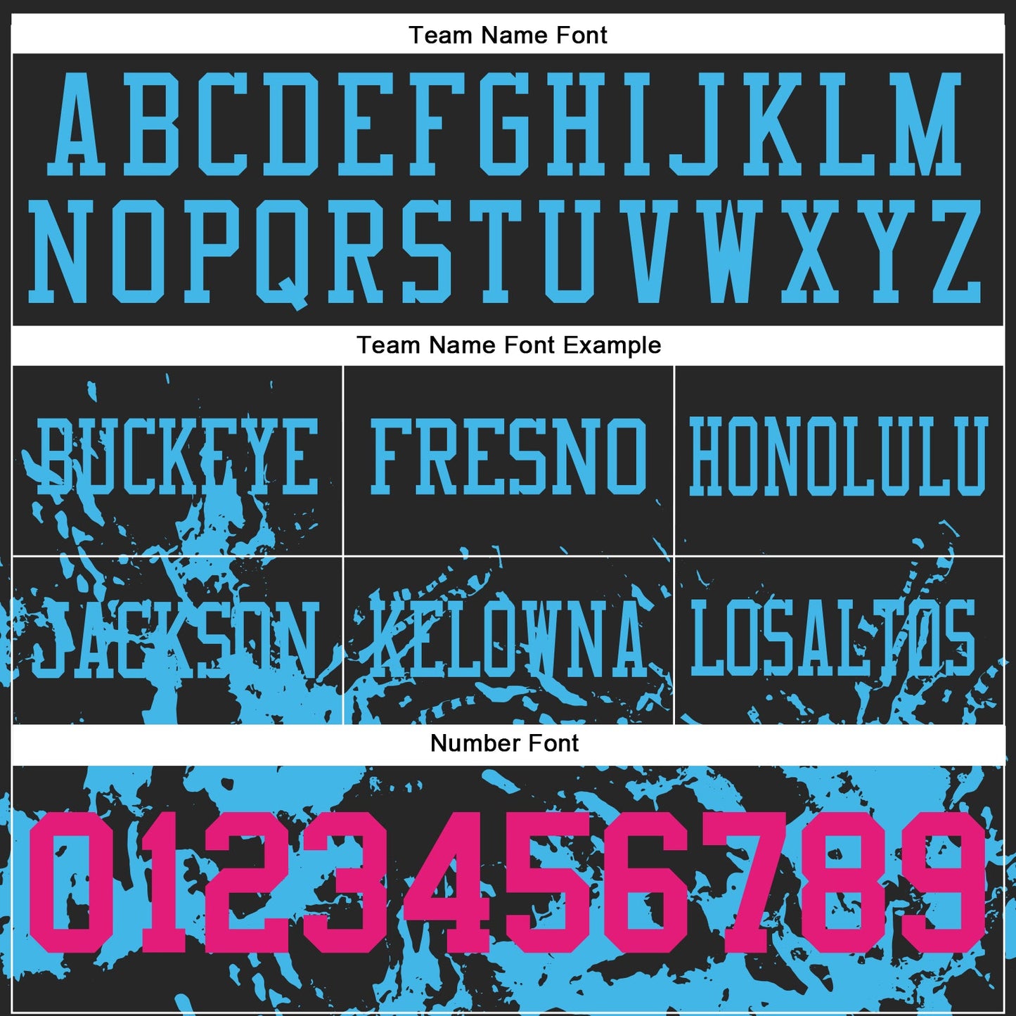 Custom Black Hot Pink-Sky Blue Splash Mesh Authentic Football Jersey - Sky-Custom