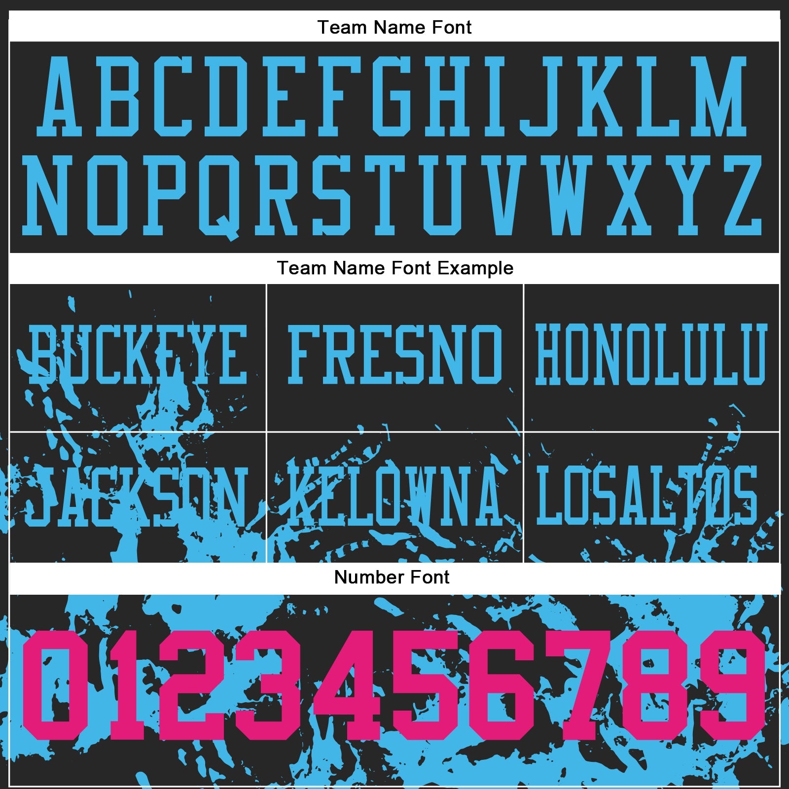 Custom Black Hot Pink-Sky Blue Splash Mesh Authentic Football Jersey - Sky-Custom