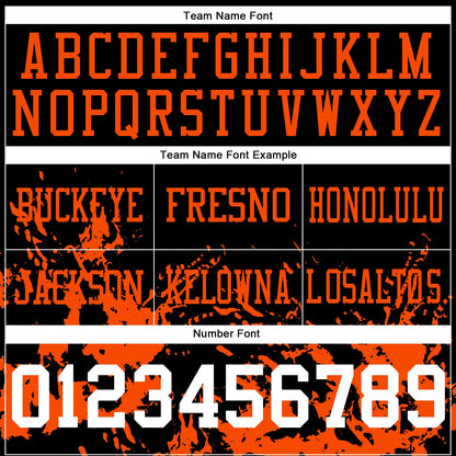 Custom Black White-Orange Splash Mesh Authentic Football Jersey - Sky-Custom