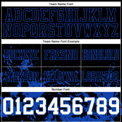 Custom Black White-Thunder Blue Splash Mesh Authentic Football Jersey - Sky-Custom