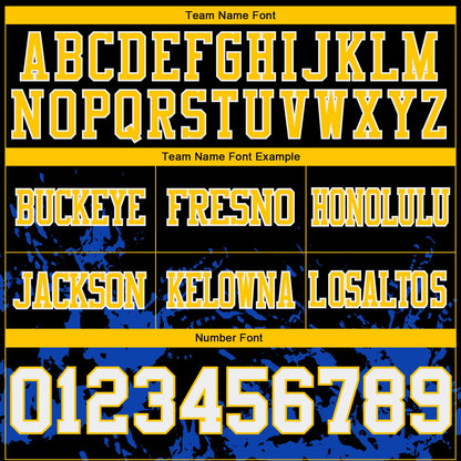 Custom Black White Thunder Blue-Yellow Splash Mesh Authentic Football Jersey - Sky-Custom
