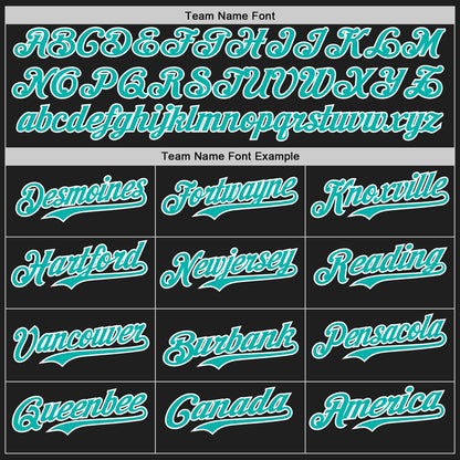 Custom Black Aqua-White Authentic Baseball Jersey - Sky-Custom