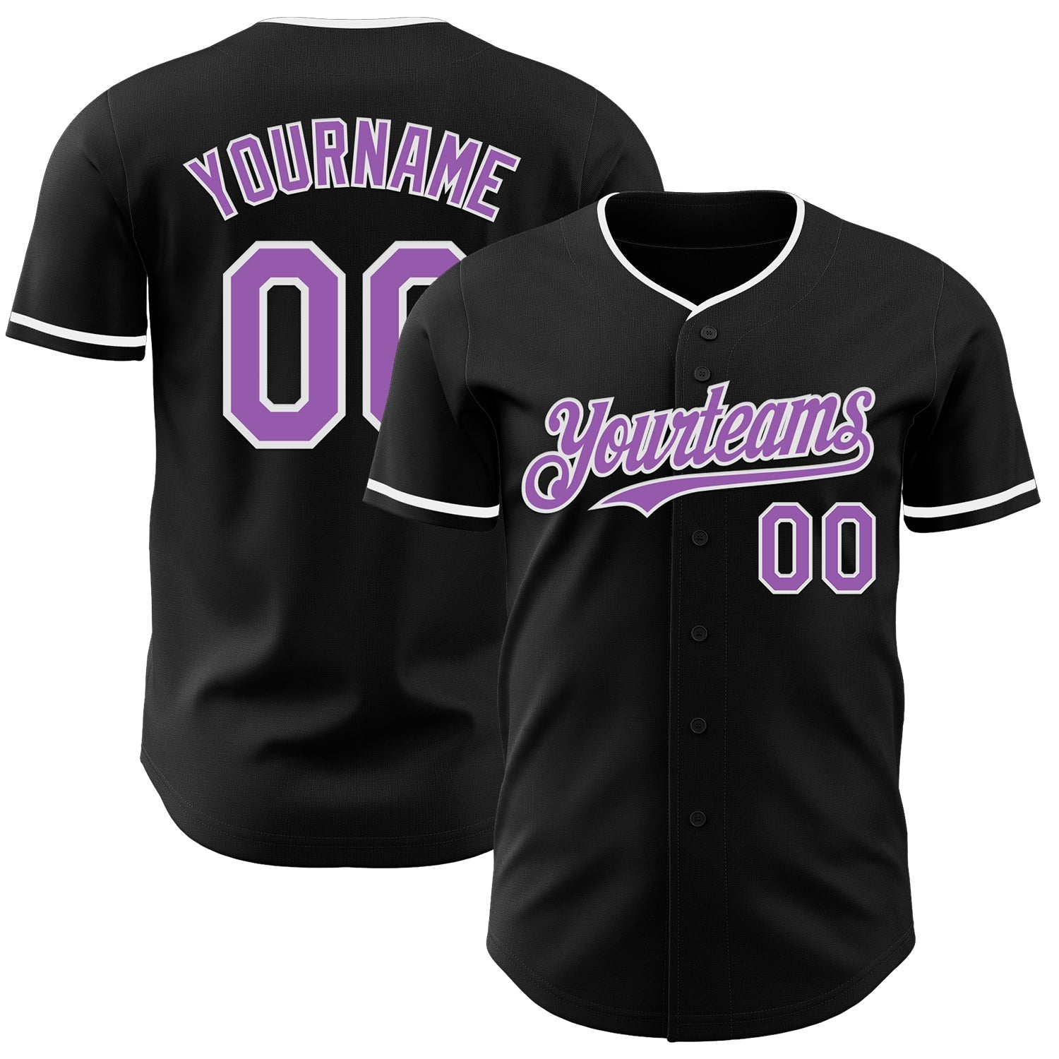 Custom Black Medium Purple-White Authentic Baseball Jersey - Sky-Custom