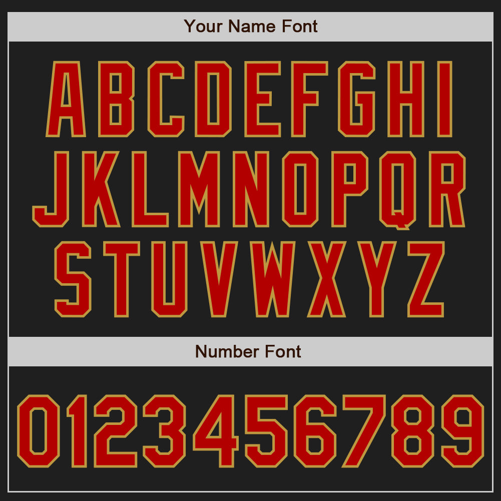 Custom Black Red-Old Gold Authentic Baseball Jersey - Sky-Custom