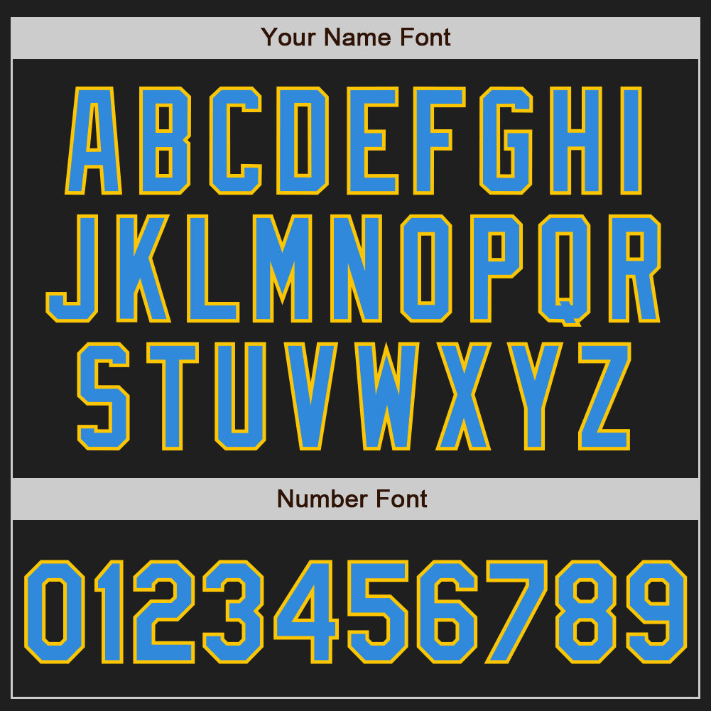 Custom Black Electric Blue-Yellow Authentic Baseball Jersey - Sky-Custom