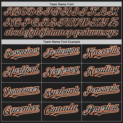 Custom Black White-Orange Authentic Baseball Jersey - Sky-Custom
