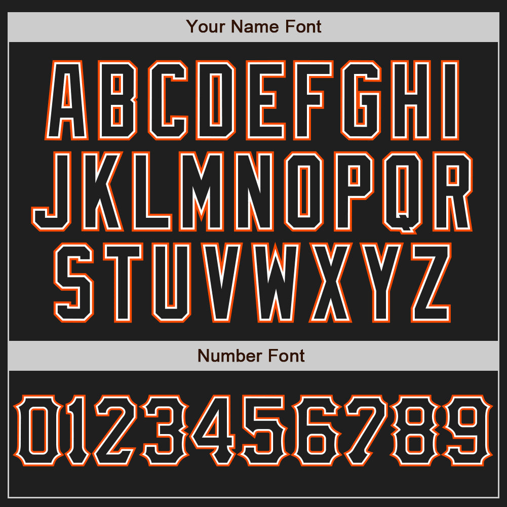 Custom Black White-Orange Authentic Baseball Jersey - Sky-Custom