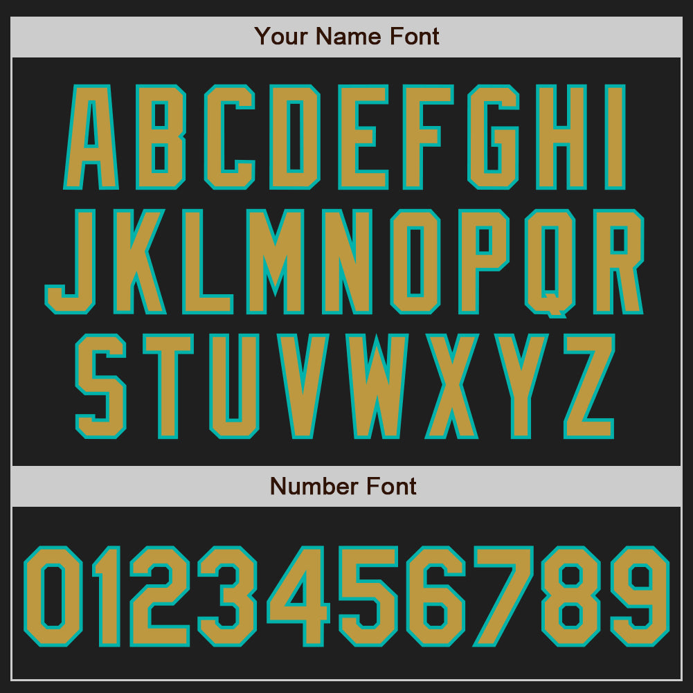Custom Black Old Gold-Aqua Authentic Baseball Jersey - Sky-Custom