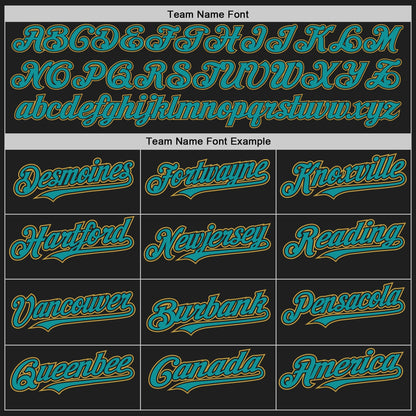 Custom Black Teal-Old Gold Authentic Baseball Jersey - Sky-Custom