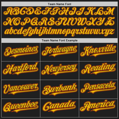 Custom Black Gold-Orange Authentic Baseball Jersey - Sky-Custom