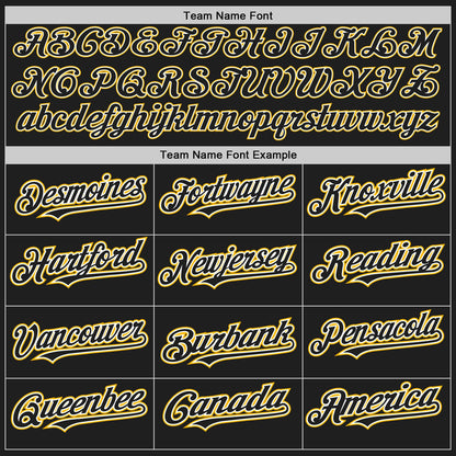 Custom Black White-Gold Authentic Baseball Jersey - Sky-Custom