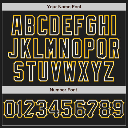 Custom Black White-Gold Authentic Baseball Jersey - Sky-Custom