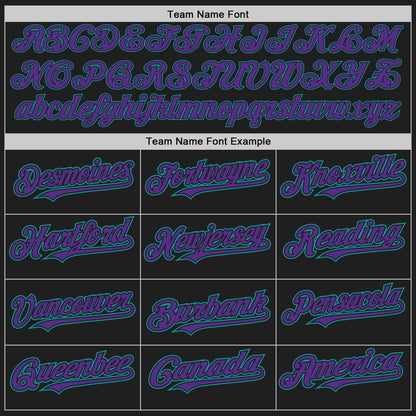 Custom Black Purple-Teal Authentic Baseball Jersey - Sky-Custom