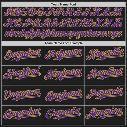 Custom Black Purple-Old Gold Authentic Baseball Jersey - Sky-Custom