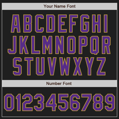 Custom Black Purple-Old Gold Authentic Baseball Jersey - Sky-Custom