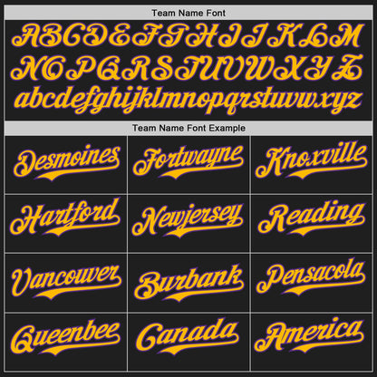 Custom Black Purple-Gold Authentic Baseball Jersey - Sky-Custom