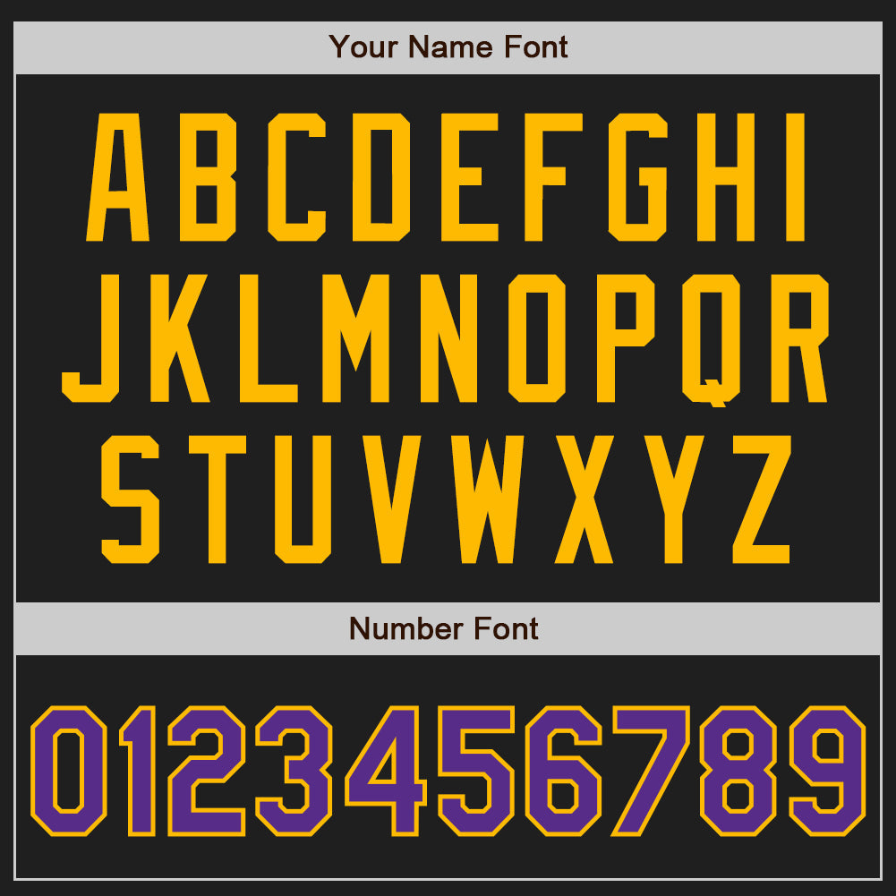 Custom Black Purple-Gold Authentic Baseball Jersey - Sky-Custom