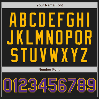 Custom Black Purple-Gold Authentic Baseball Jersey - Sky-Custom