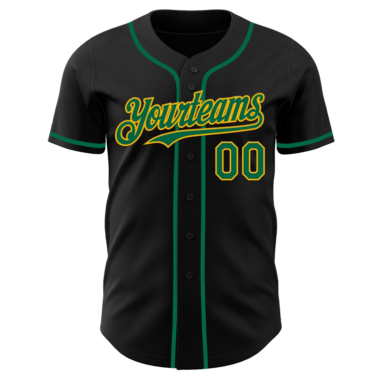 Custom Black Kelly Green-Gold Authentic Baseball Jersey - Sky-Custom