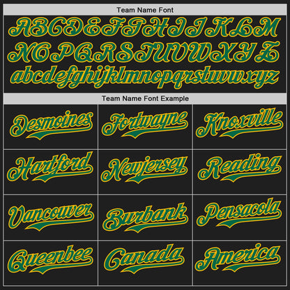Custom Black Kelly Green-Gold Authentic Baseball Jersey - Sky-Custom