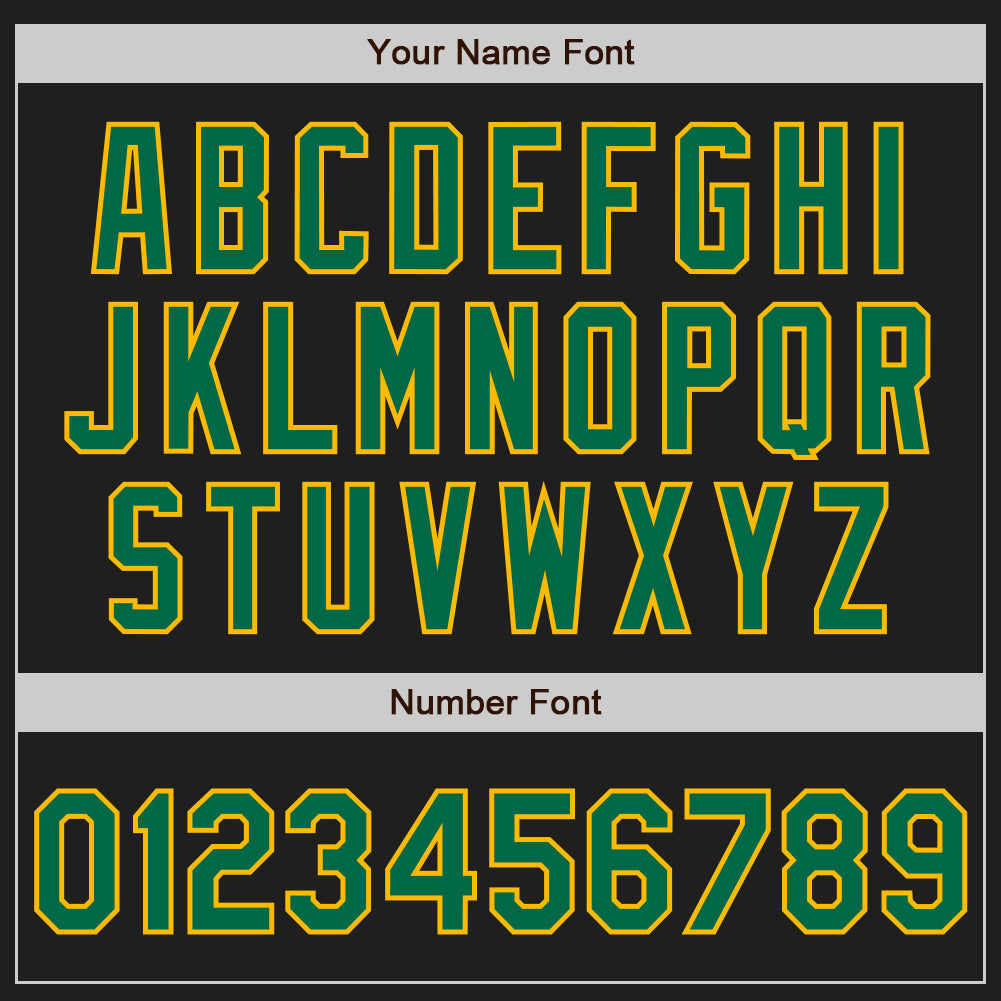 Custom Black Kelly Green-Gold Authentic Baseball Jersey - Sky-Custom