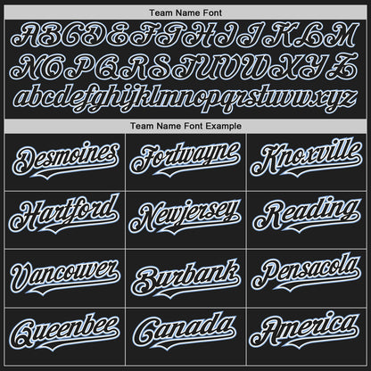 Custom Black White-Light Blue Authentic Baseball Jersey - Sky-Custom