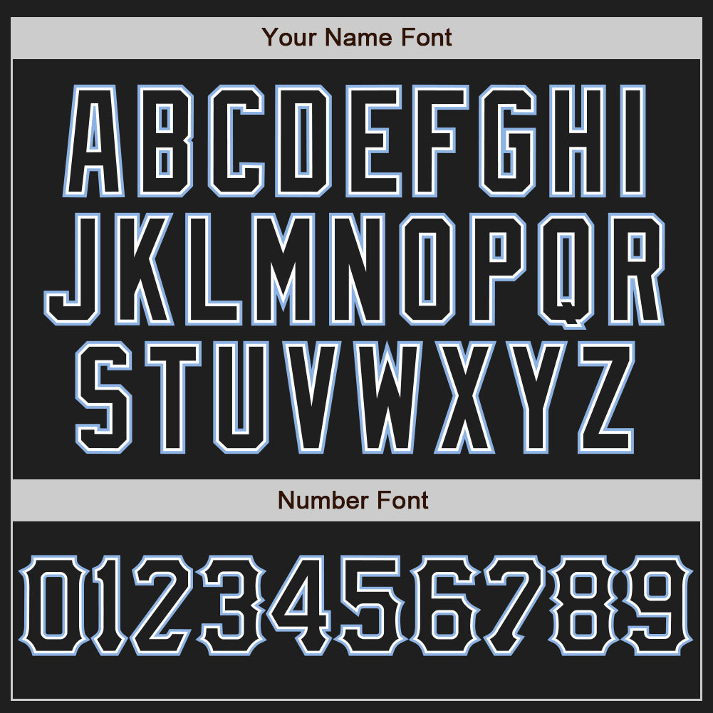 Custom Black White-Light Blue Authentic Baseball Jersey - Sky-Custom