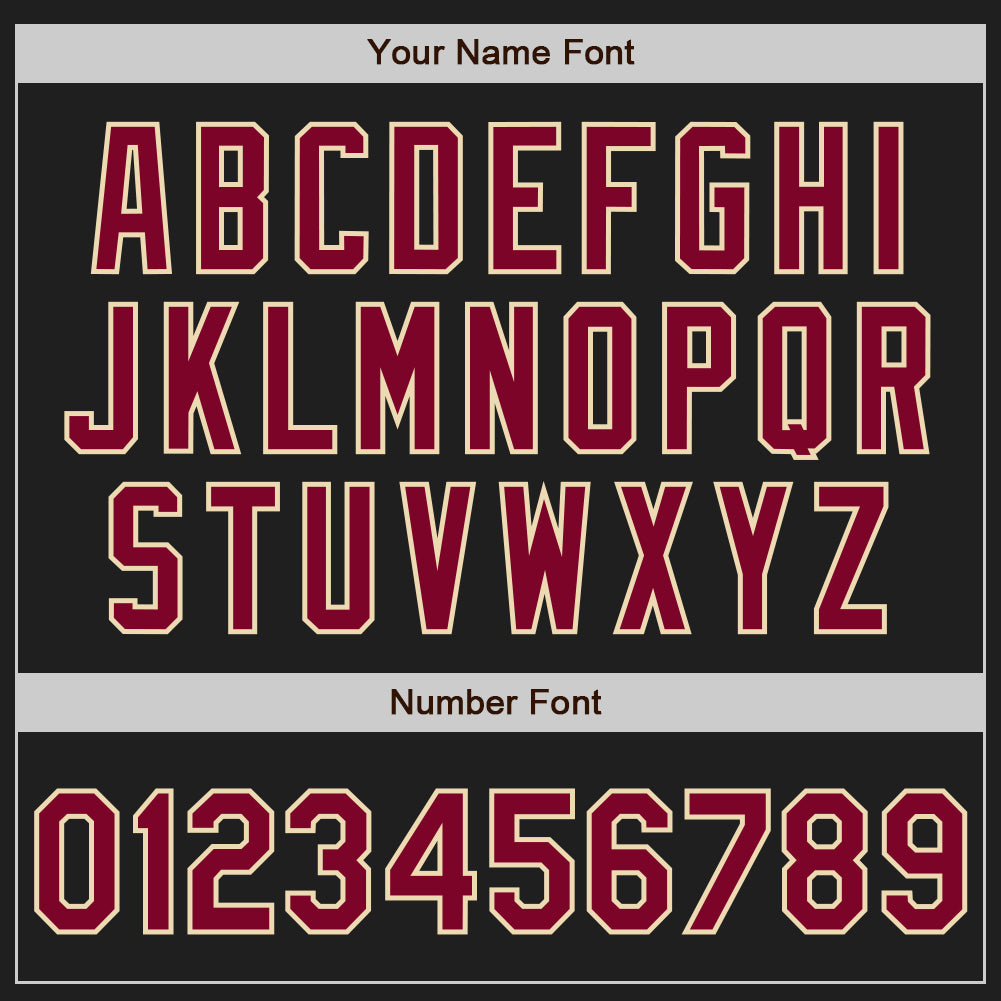 Custom Black Maroon-Cream Authentic Baseball Jersey - Sky-Custom
