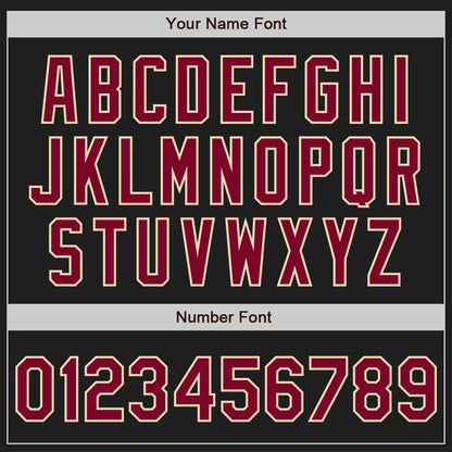 Custom Black Maroon-Cream Authentic Baseball Jersey - Sky-Custom