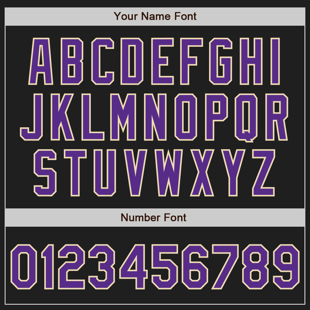 Custom Black Purple-Cream Authentic Baseball Jersey - Sky-Custom