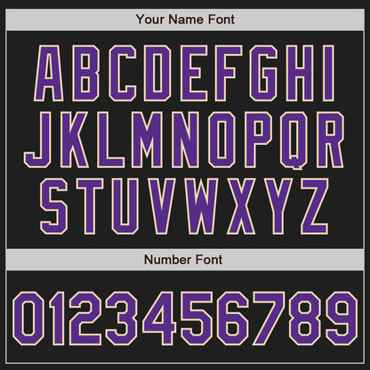 Custom Black Purple-Cream Authentic Baseball Jersey - Sky-Custom