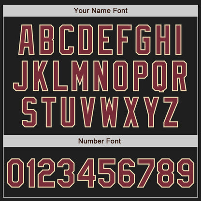 Custom Black Burgundy-Cream Authentic Baseball Jersey - Sky-Custom