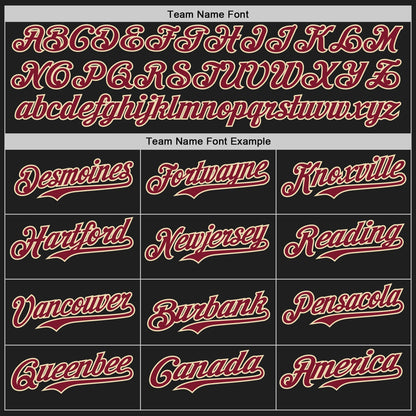 Custom Black Crimson-Cream Authentic Baseball Jersey - Sky-Custom